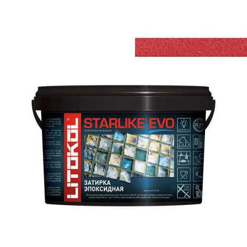 Эпоксидная затирочная смесь STARLIKE EVO, ведро, 1 кг, Оттенок S.550 Rosso Oriente – ТСК Дипломат